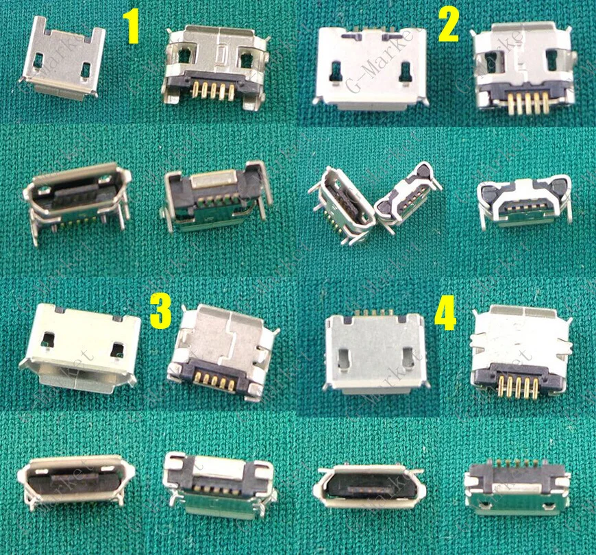 100 шт. 4 модели Micro USB 5P 5-контактный разъем | Обустройство дома
