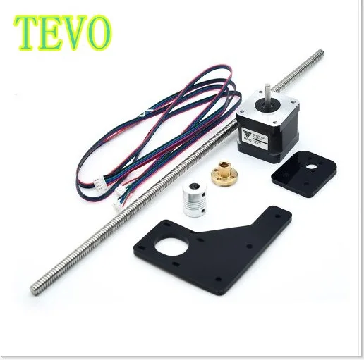 TEVO-Kit de actualización de eje Z Dual Tarantula, motor de 42 pasos Nema y tornillo de plomo T8 * 2 de 375 mm y 8mm con latón y cobre para pieza de impresora 3D