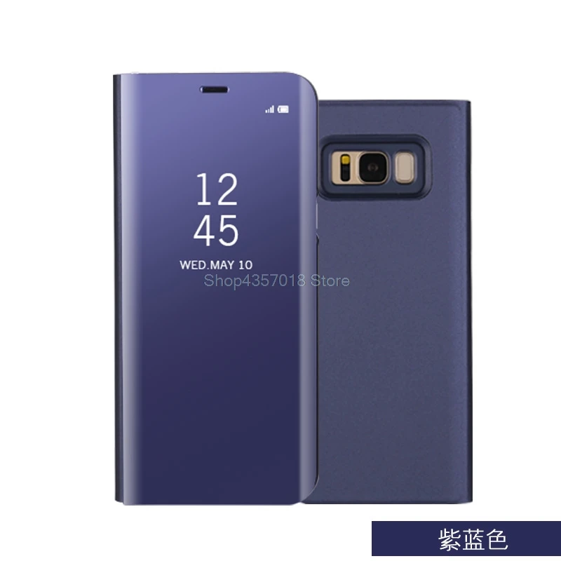 Purple Для samsung Galaxy S8 G950F G950FD чехол роскошный зеркальный умный, с окошком для обзора, на застежке, чехол для samsung S8 S 8 SM-G950F SM-G950FD SM-G950 - Цвет: Purple