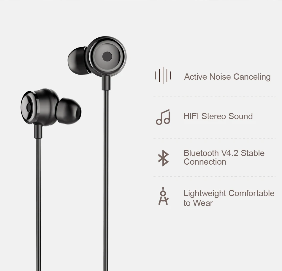 Baseus S15 наушники Bluetooth с активным управлением шумом Беспроводные спортивные наушники, рожденные для создания спокойного мира только вам
