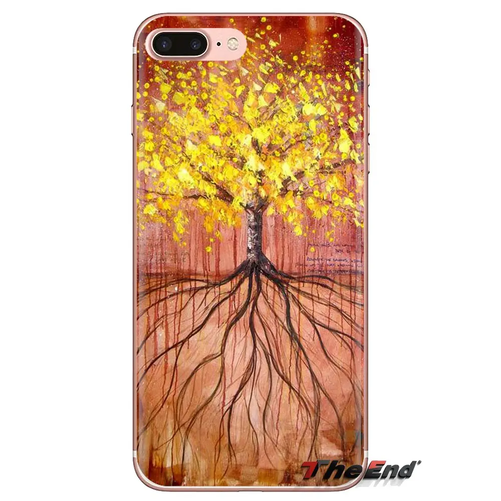 Silicone Phone Cases For iPod Touch Apple iPhone 4 4S 5 5S SE 5C 6 6S 7 8 X XR XS Plus MAX Natural world The Tree of Life Flower |