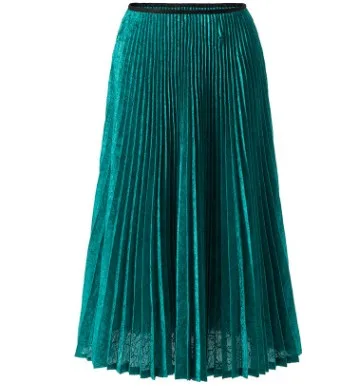 HOT SELLING Miyake summer women's European and American new casual Embossing pleated skirt  IN STOCK