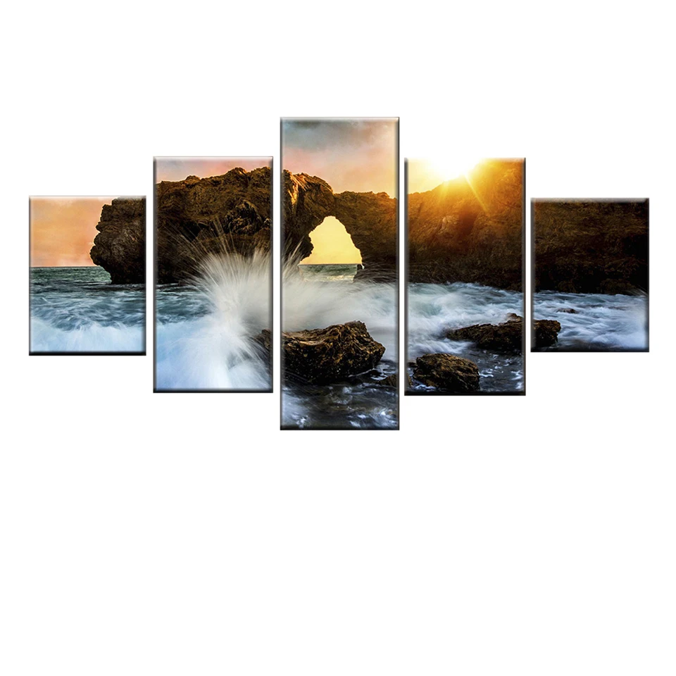 Печать скандинавских картин настенная художественная рамка 5 шт. 4 сезона дерево