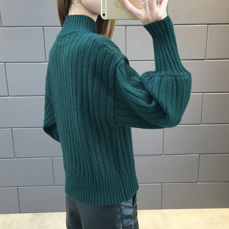 2019 New Arrival Women Winter Sweater 9 Colors Lantern Sleeve Female Turtleneck Cashmere Womens Jumper Pullover | Женская одежда