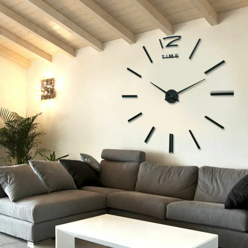 Reloj de pared 3D moderno DIY, pegatina de reloj de pared de gran número, decoración del hogar para