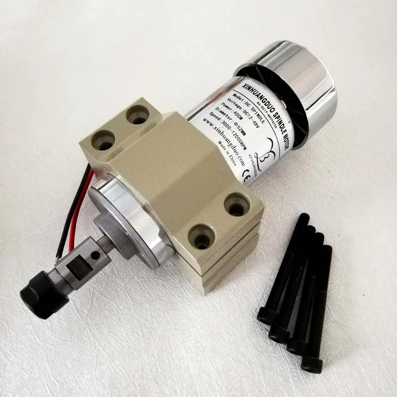 400 вт с воздушным охлаждением постоянного тока мотор шпинделя 0.4KW 12-48 в ER11 ER16 собрать+ 52 мм зажим кронштейн крепление для печатная плата чпу-станка