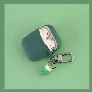 2 Милый силиконовый беспроводной Bluetooth гарнитура зарядная коробка для Airpods силиконовый чехол для наушников Защитный чехол с подвеской - Цвет: 2