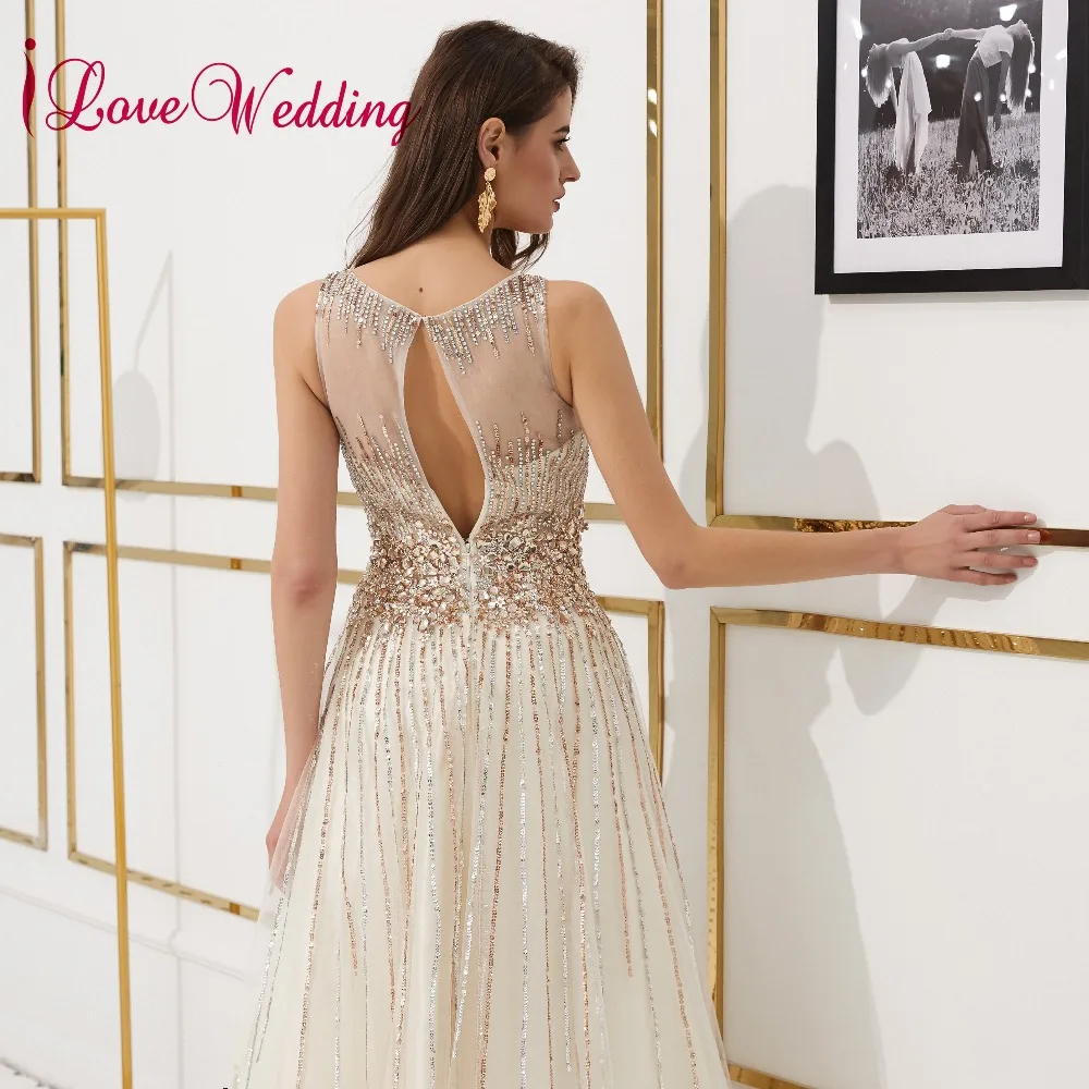 ILoveWedding Новое поступление тяжелый Бисер рукавами трапециевидной формы платье для