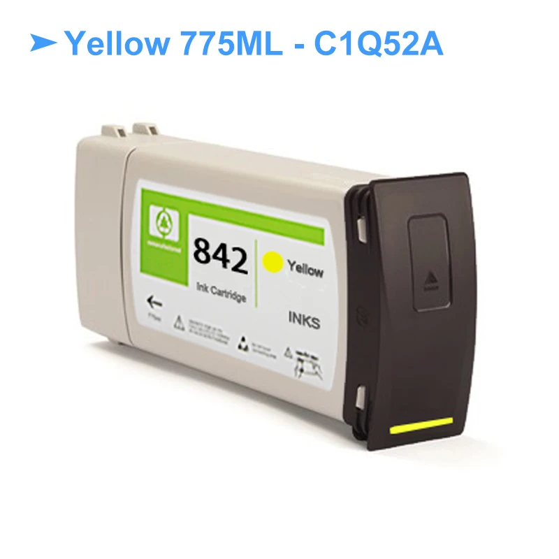 

[Third Party Brand] 4 Pieces/Set For HP 842 842B Replacement Ink Cartridge For HP PageWide XL 8000 Printer 775ML/PC