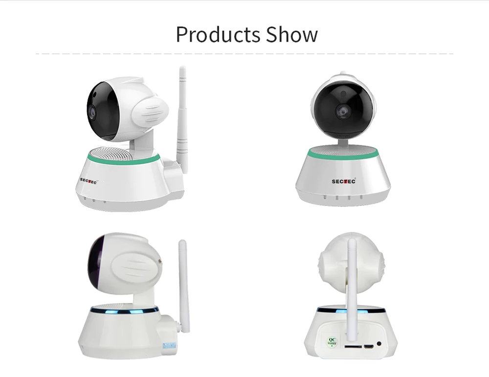 SECTEC IP камера беспроводная 720P домашняя охранная CCTV Сетевая WIFI ночное видение