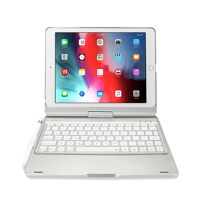 Беспроводной Bluetooth клавиатура чехол для iPad Air 3 чехол смарт-Обложка для планшета iPad Air 10,5 с карандашницей Fundas - Цвет: Серебристый