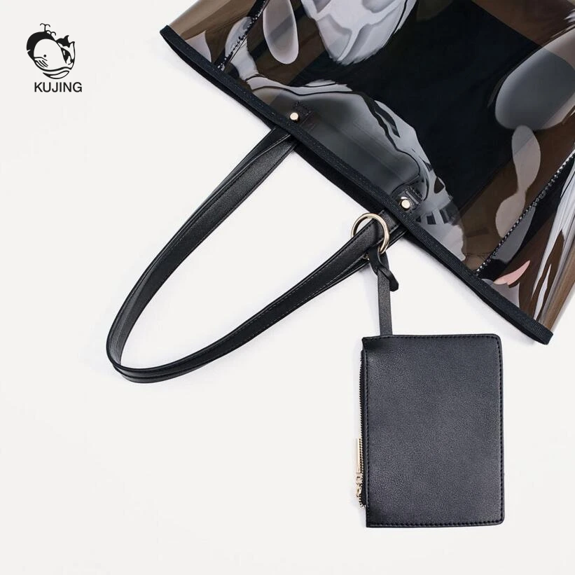 KUJING брендовая модная сумочка прозрачная Женская Ручная сумка для покупок