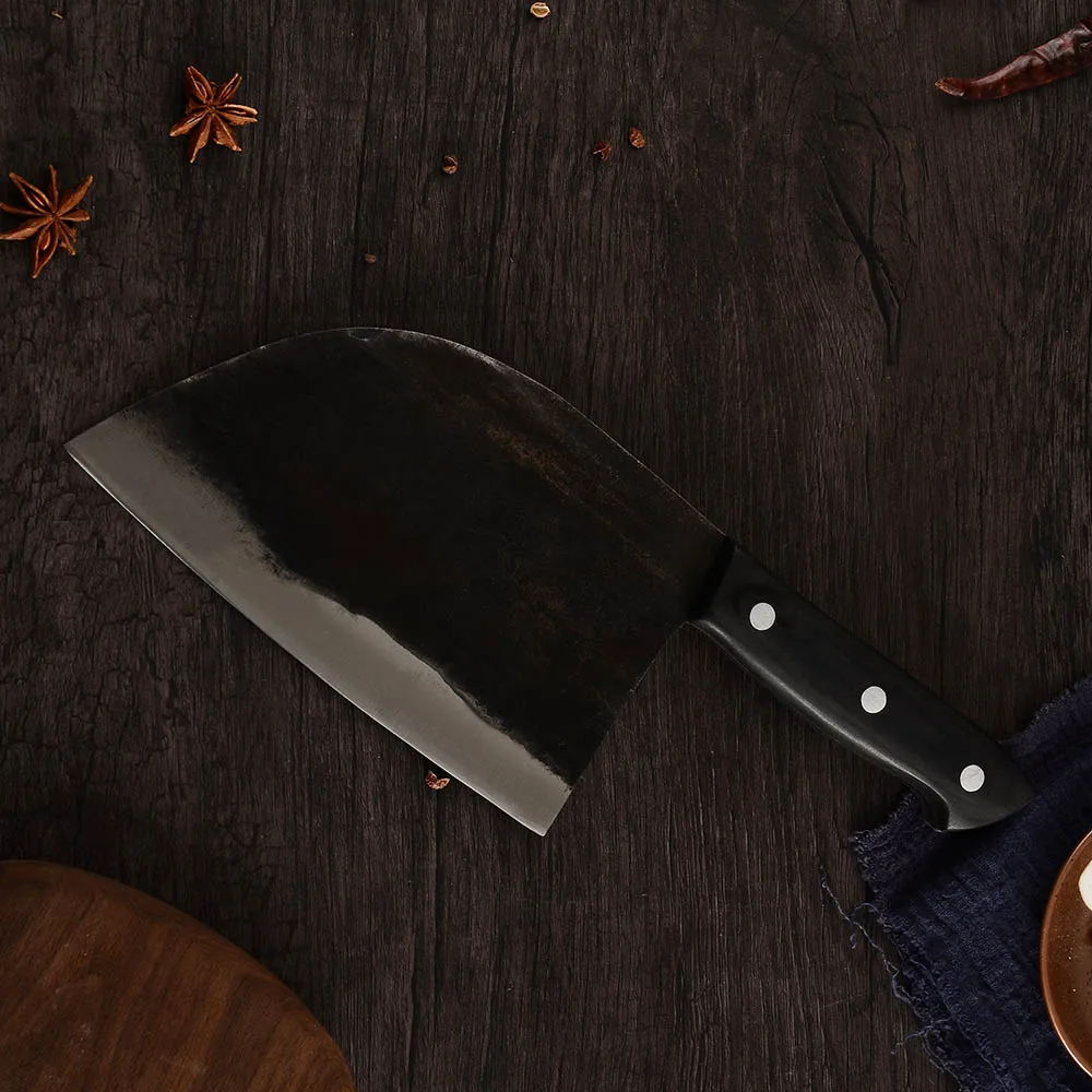 Butcher Knife Нож поварской мясницы ручной работы кованые поварские ножи высокоуглеродистые Стальные Кухонные ножи с ножной кухонный мясницкий нож Инструменты - Цвет: Butcher Knife