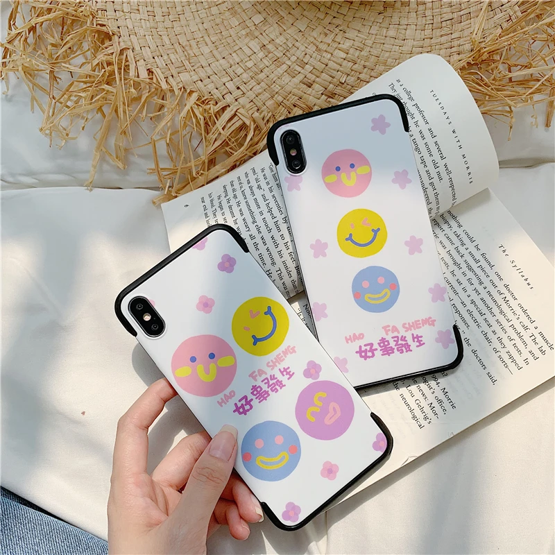 Милый мультяшный персональный текстовый смайлик чехол для телефона iPhone XS max