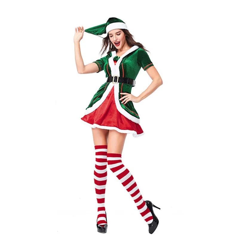2018 Новый ChristmasCouple костюмы Европа и Америка зеленый Рождественский эльфийский