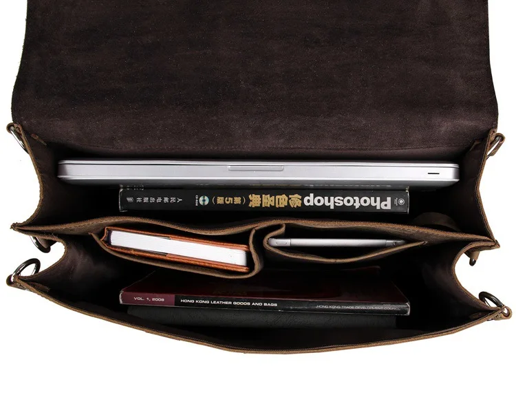 Мужской портфель из натуральной кожи подходит для ноутбука 16 дюймов