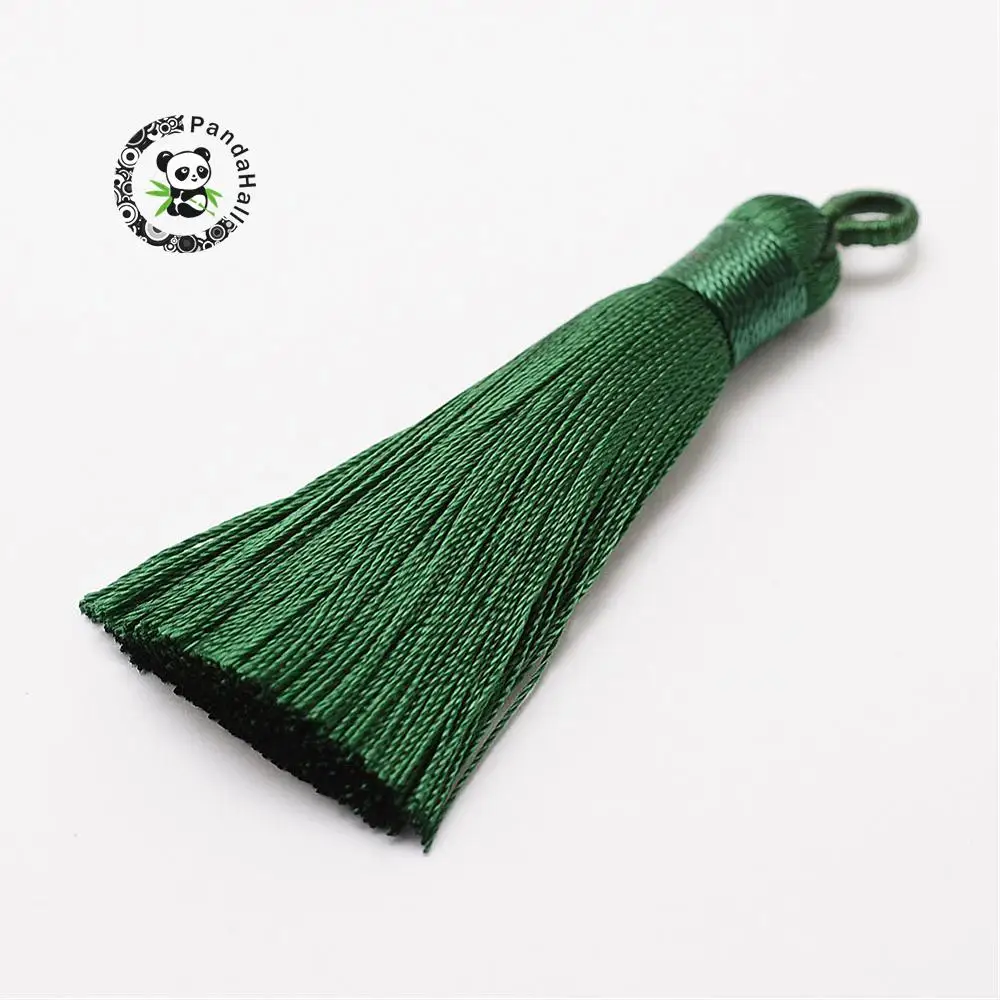 

20pcs PandaHall Polyester Tassel Big Pendant Decorations Fashion jewelry making, Mixed Color, 60~67x8mm, Hole: 5x7mm F60