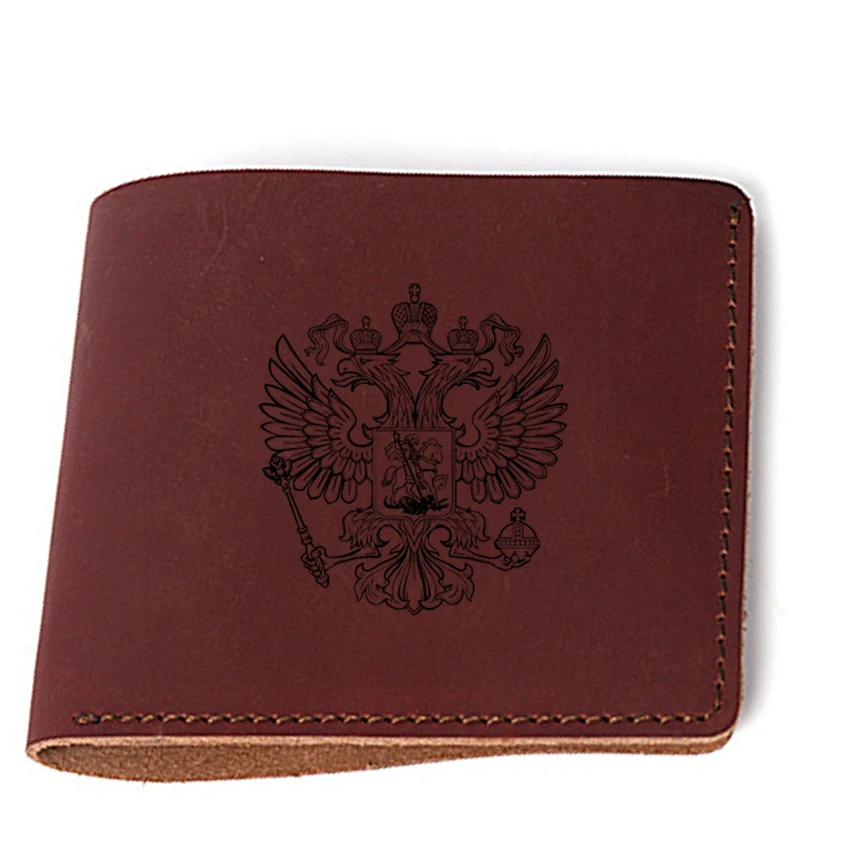 Бумажник USSR компактный кошелек держатель для карт и денег на застежке из кожи Crazy