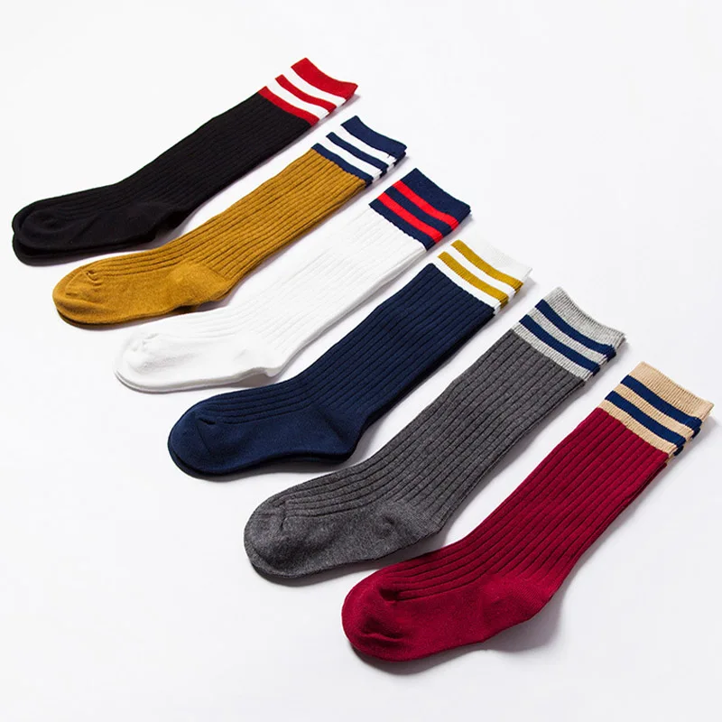 Детские спортивные носки для студентов с тремя полосками однотонные Дышащие до