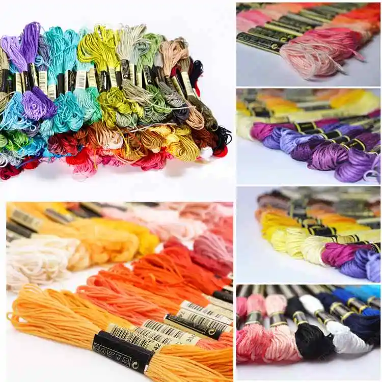 1 комплект/45 шт разноцветная вышивка крестиком шелковая нить швейная в разных