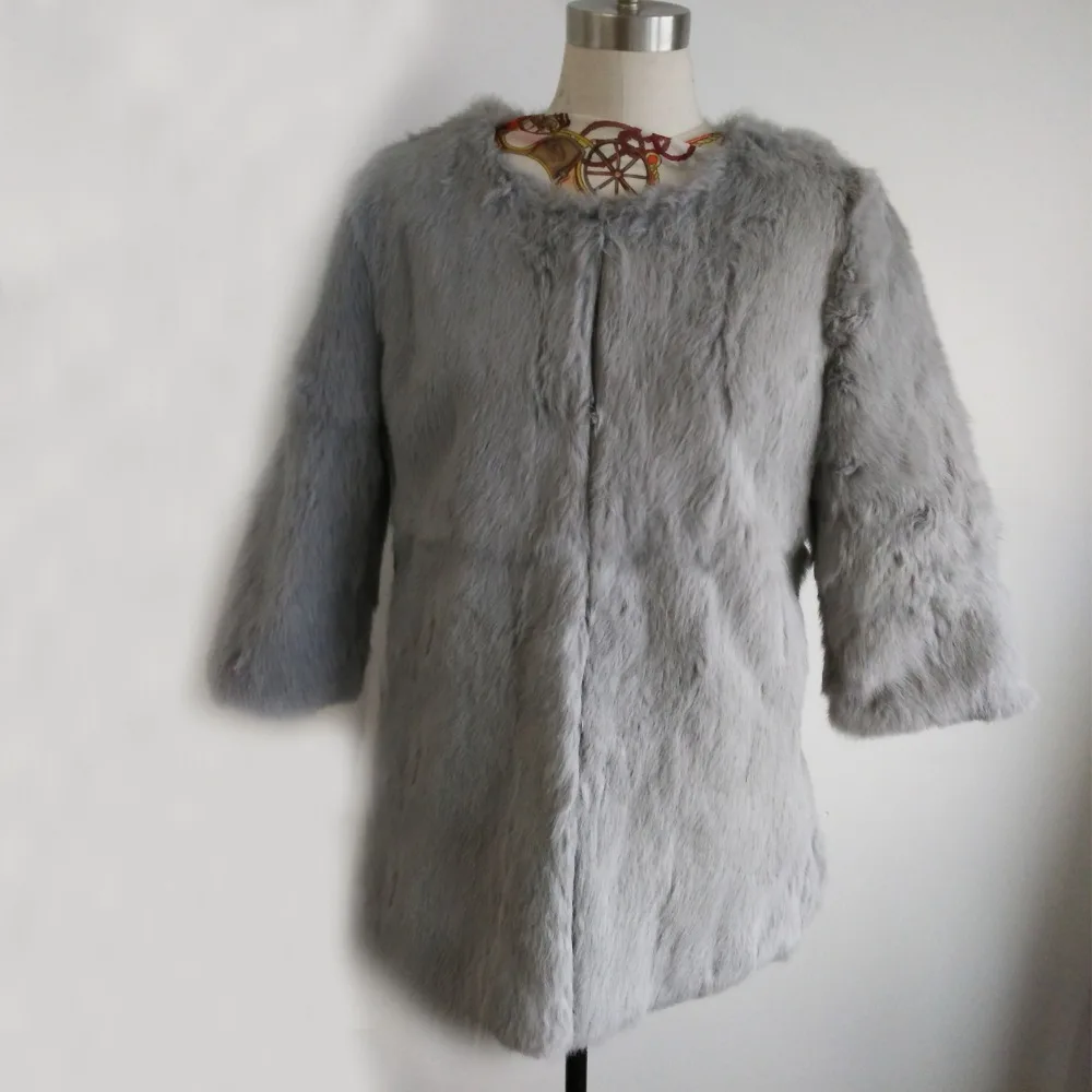 100% пальто из натурального кроличьего меха куртка цельного оптовая продажа