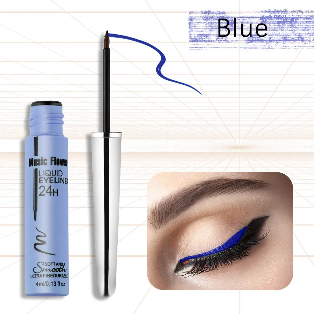 Blue 1 шт. профессиональная Водостойкая Подводка для макияжа глаз, цветная жидкая подводка для глаз, карандаш для глаз, не цветущий под глазами, косметические инструменты - Цвет: Blue