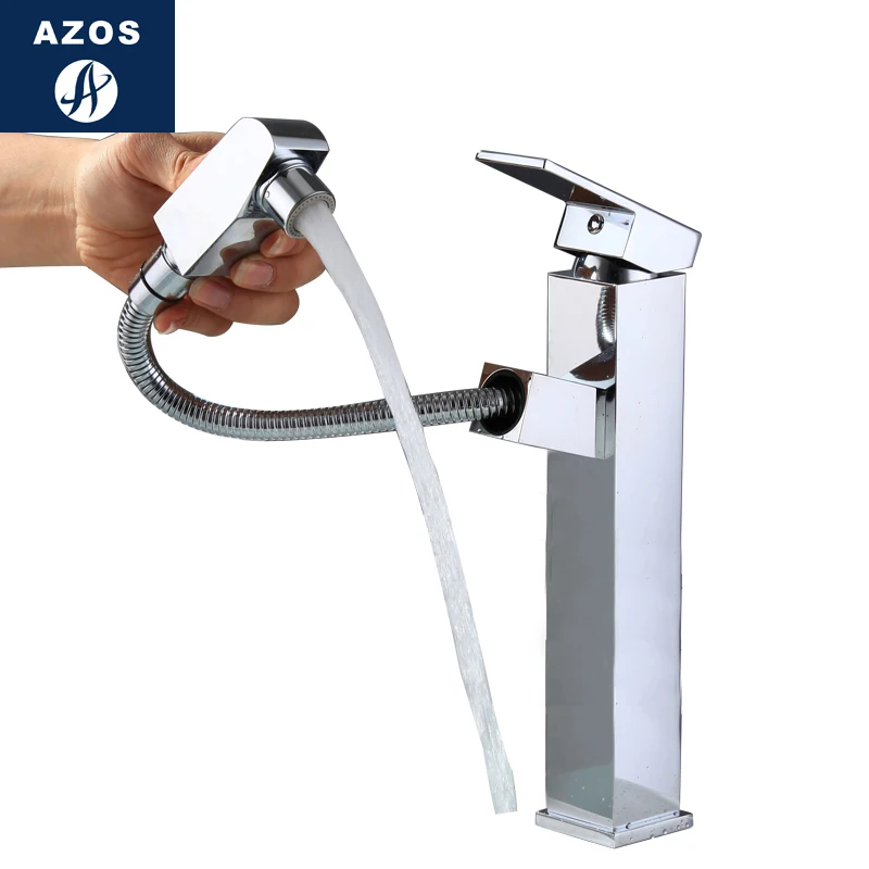 Azos кран для умывальника выдвижной умывальник латунный Белый Переключатель