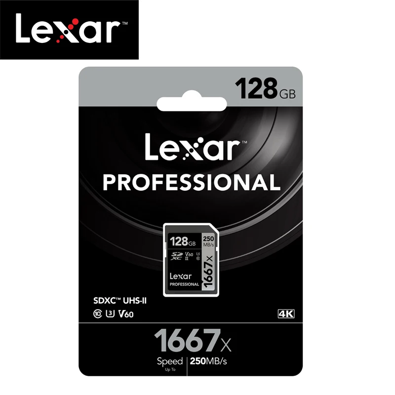 100% оригинал Lexar 1667x sd карта до 250 МБ/с./с флэш памяти 128 ГБ V60 UHS II U3 высокоскоростная