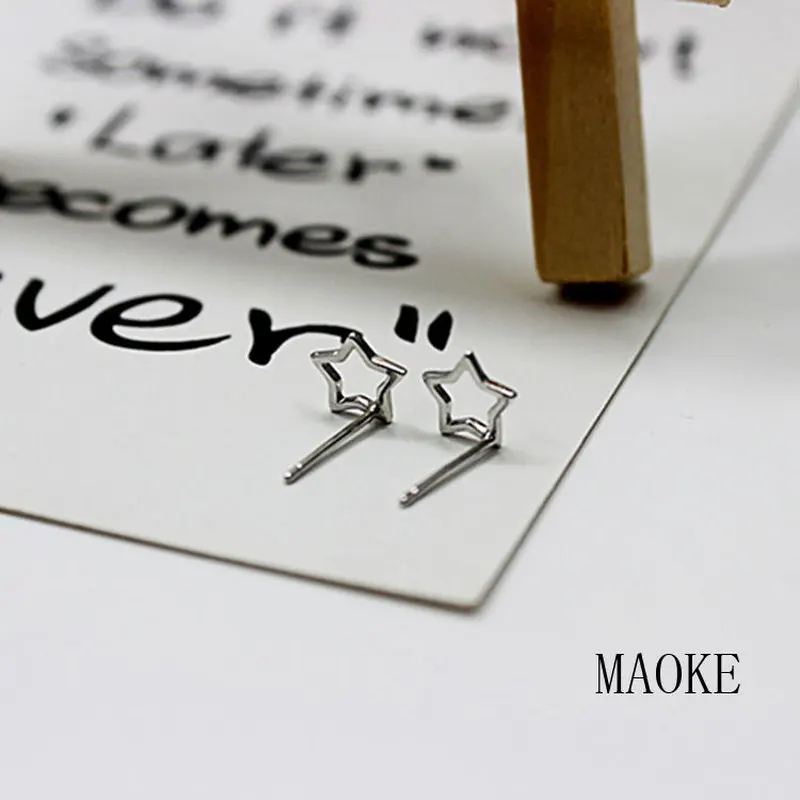 Рекламные серьги-гвоздики с пятиконечной звездой SV S925 модные ювелирные изделия