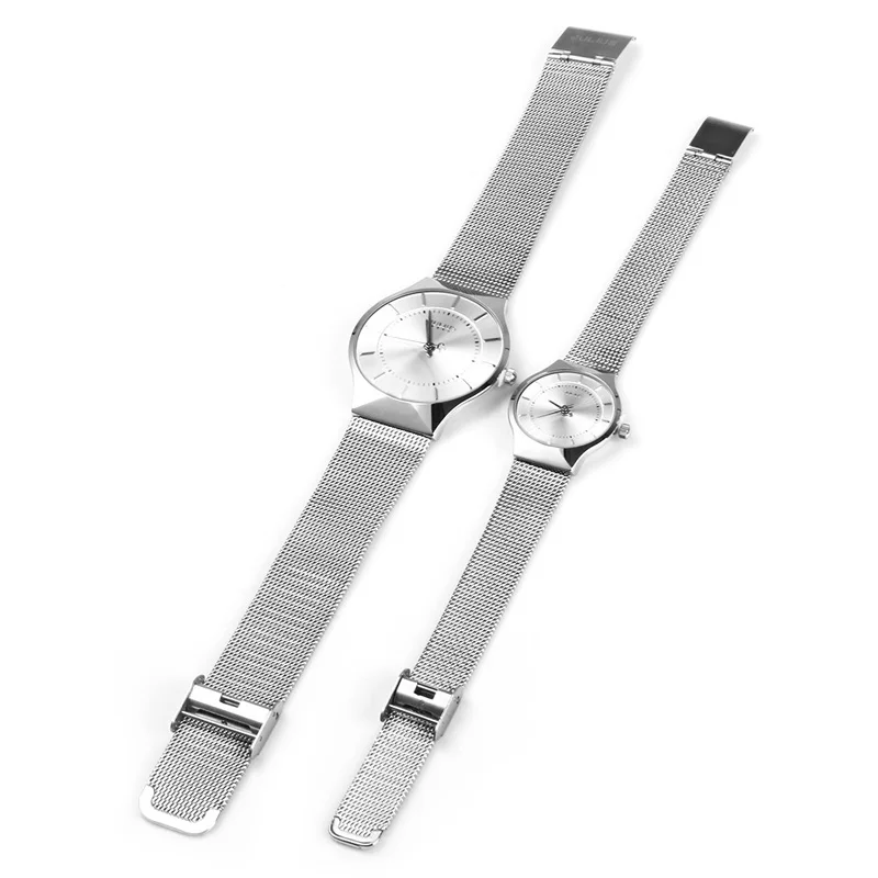 JULIUS JA 577 пара влюбленных Серебристые черные ультра тонкие сетки из нержавеющей