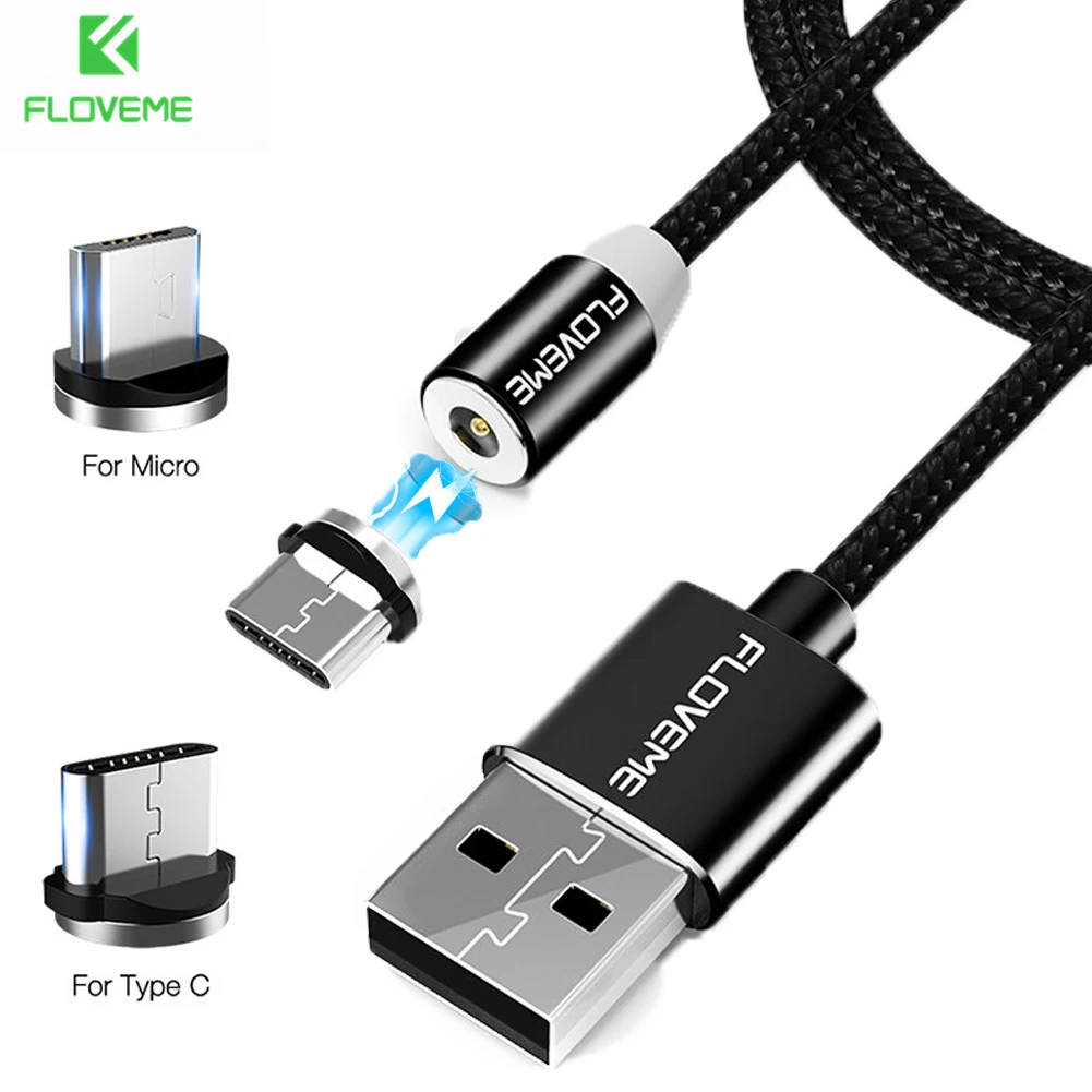 Магнитный зарядный кабель Micro USB Type C шнур для телефона Samsung S9 + S10 E S8 Plus Note 8 Huawei P20 Pro