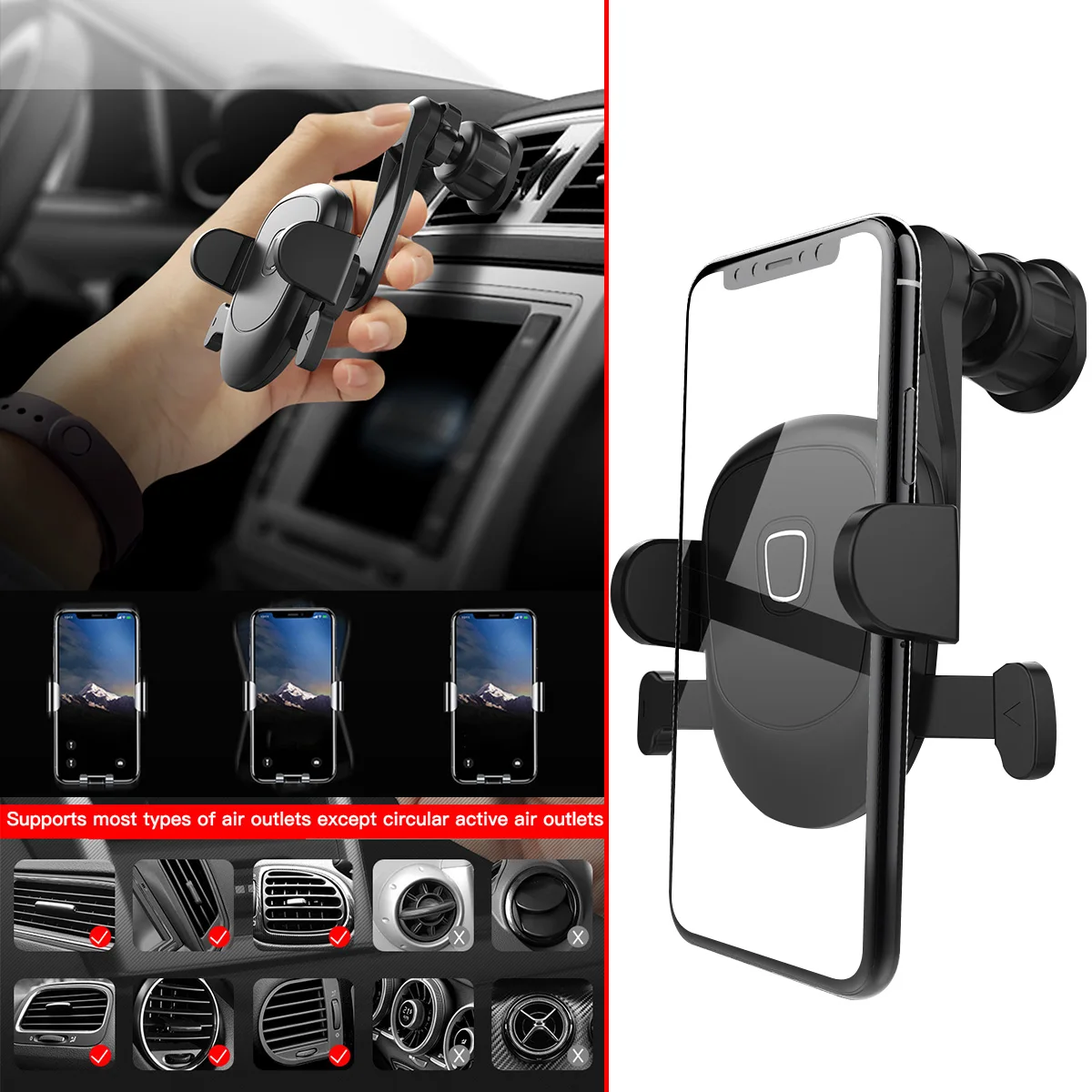 Gravity Air Vent Автомобильный держатель для samsung S10 Plus 5G гибкий 360 Вращение gps вентиляционное отверстие держатель мобильного телефона для iPhone XR X
