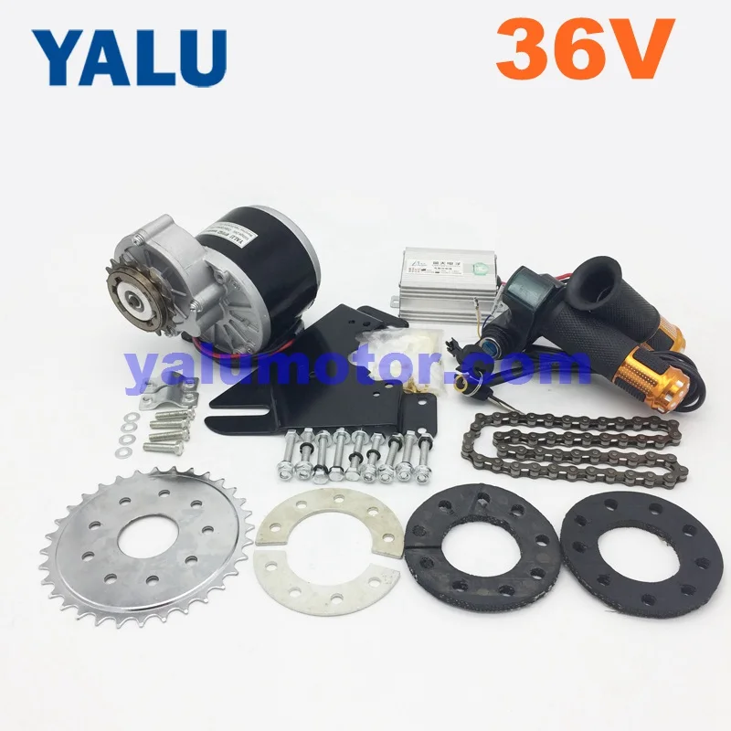 36V Twist Throttle YALU, 24 В, 36 В, 350 Вт, левая цепь, приводная щетка, электрический комплект электровелосипеда с двигателем, заднее колесо, зубчатая звездочка, Электрический мотор, велосипедное решение - Цвет: 36V Twist Throttle