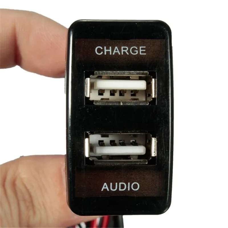 12 В двойной USB Автомобильное зарядное устройство адаптер питания Разъем для TOYOTA/Lexus/Scion 2.1A 2 порта зарядное устройство Автомобильный Стайлинг приборной панели для Iphone