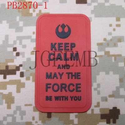 PB2870RED С надписью «Keep calm and может сила быть с вами Повстанческий Альянс 3D накладка из ПВХ - Цвет: PB2870RED