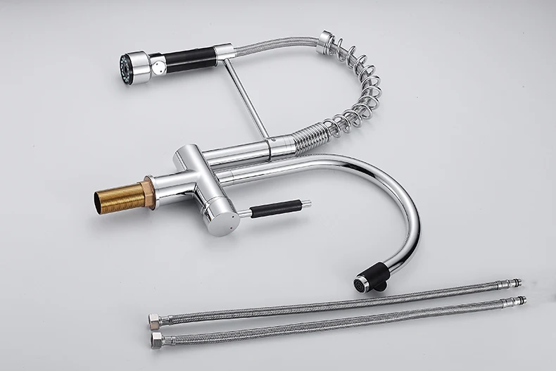 Выдвижной Смеситель для кухни латунный кран хромированный водопроводный фильтр