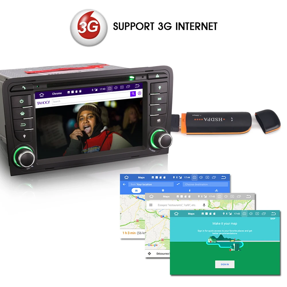 7 &quotAndroid 8 0 DAB + СБ навигация Авторадио WiFi 3G DVD OBD DTV CD Радио Bluetooth RDS Автомобильный GPS