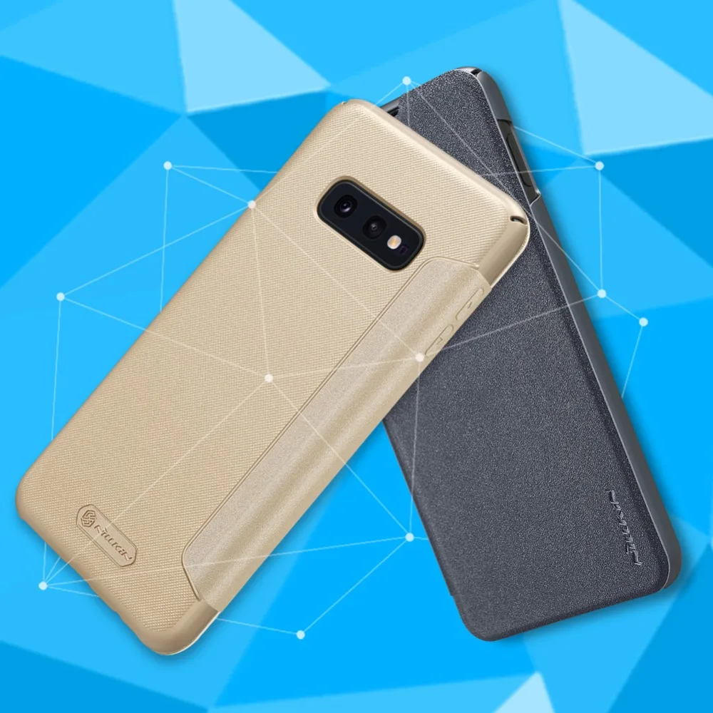 Блестящий кожаный чехол NILLKIN 10 шт./лот для Samsung Galaxy S10e книжка из искусственной кожи
