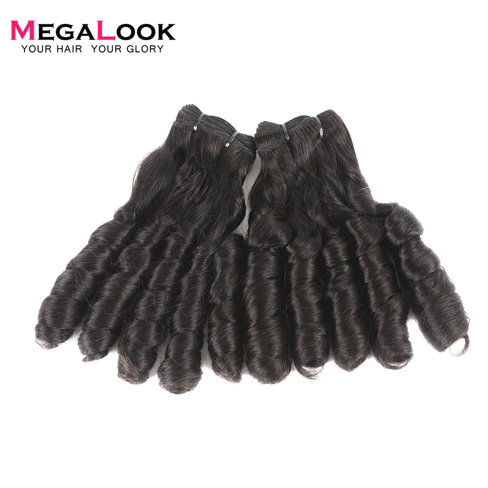 Megalook двойные нарисованные нигерийские локоны человеческие волосы пряди с закрытием Funmi натуральный цвет Remy Weave