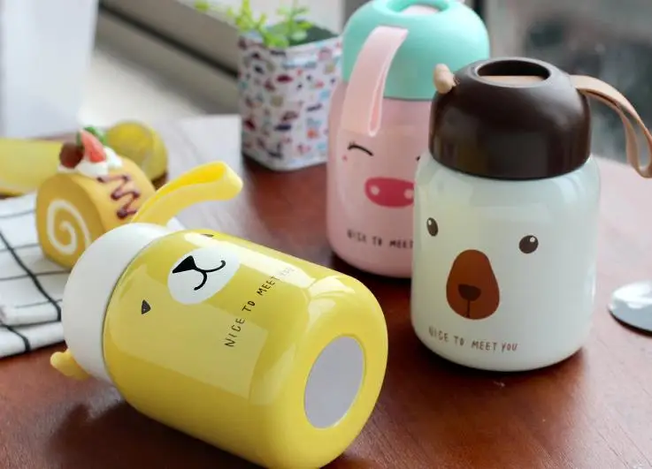 Милый мини термос из нержавеющей стали 304 вакуумный светильник портативная