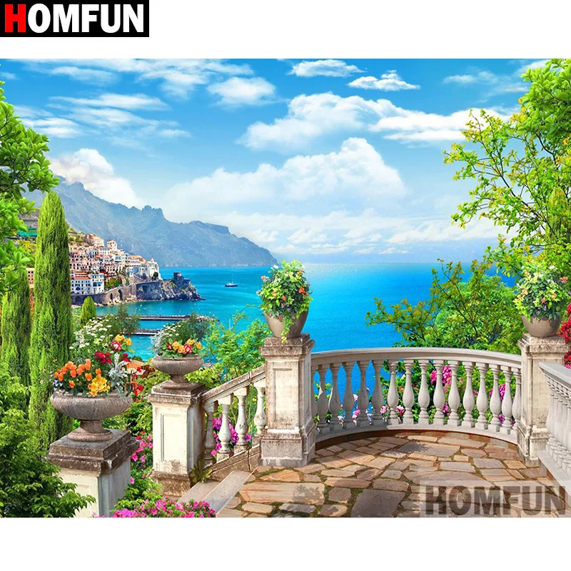 Алмазная 5d-картина HOMFUN красивый пейзаж вышивка крестиком с полными
