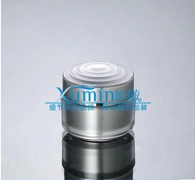

Capacity 50G silver acrylic cream jar with flower shape lid ,Cosmetic Jar,cosmetic container