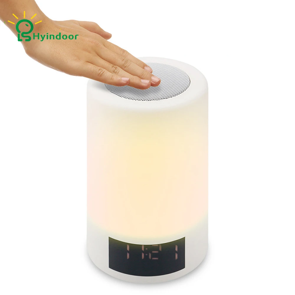 Hyindoor цилиндрическая сигнализация ночник Bluetooth динамик/LED беспроводной Динамик