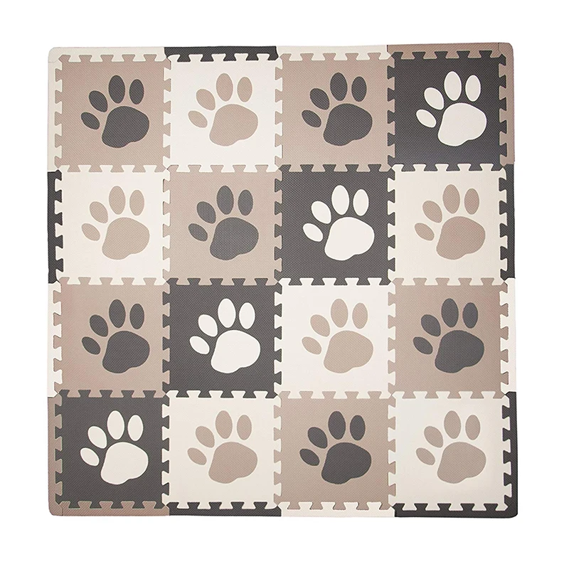 Водонепроницаемый игровой коврик для ползания из ЭВА с отпечатками лап 10 шт |