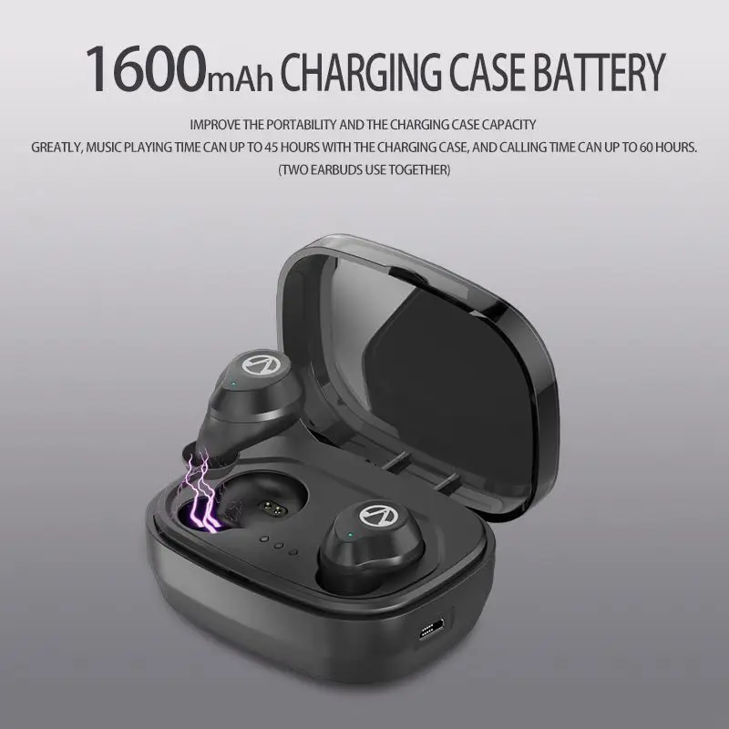 TWS-наушники IPX7 водонепроницаемые с сенсорным управлением Bluetooth 5 0 зарядным чехлом