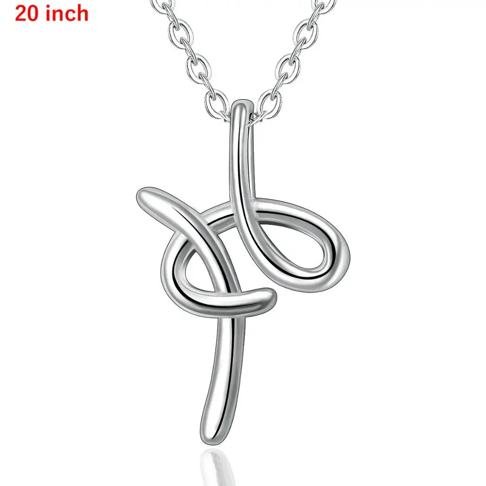 add 20 inch chain EUDORA уникальное 925 пробы Серебряное ожерелье с подвеской в виде буквы H для женщин и мужчин модное персонализированное ювелирное изделие подарок для девочек CYD109H - Окраска металла: add 20 inch chain
