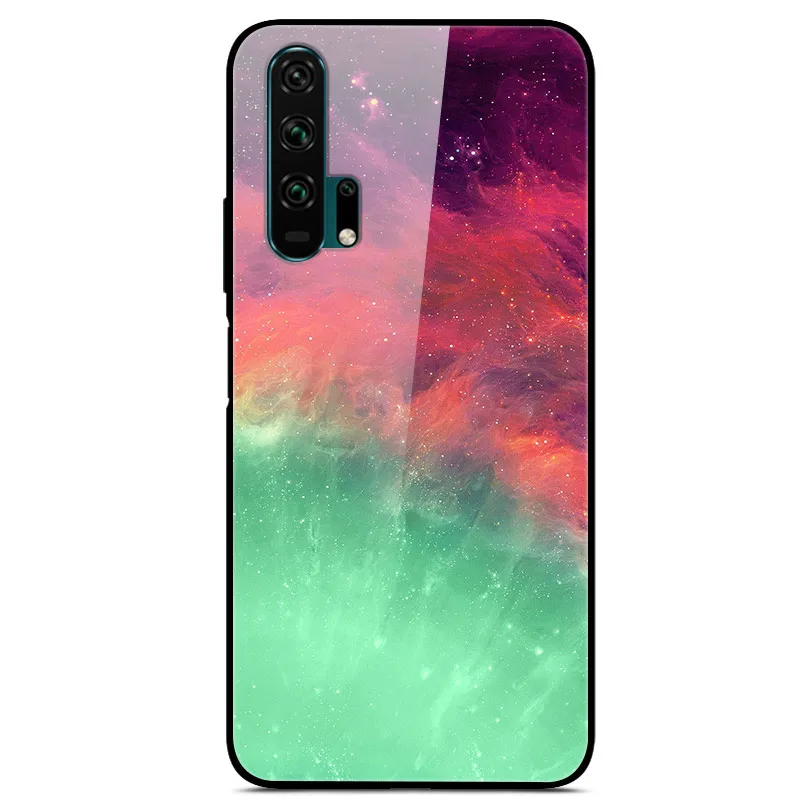 20 Закаленное стекло Чехол для Huawei Honor 20 Case Жесткий ПК Красочный чехол для Huawei Honor 20 Pro 20S Бампер чехол на телефона хонор20 20про - Цвет: 20