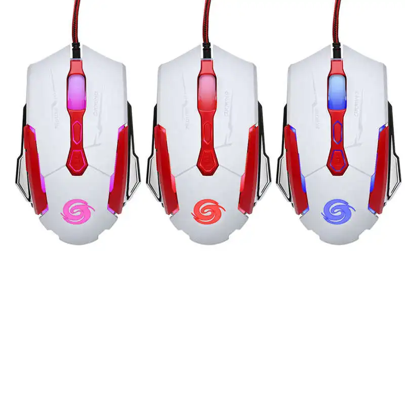 K1015 Usb Проводная мышь 7 кнопок 4 цвета Led 4000 точек/дюйм Регулируемая оптическая