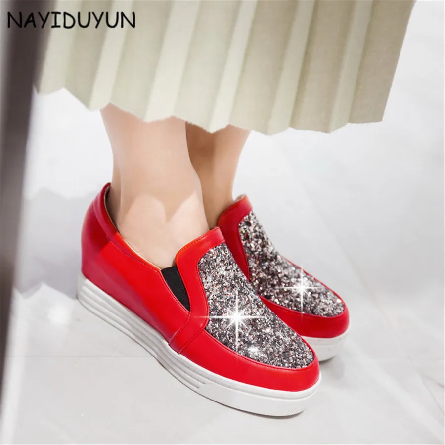 NAYIDUYUN 2019 женские шикарные туфли без шнуровки модные высокие каблуки вечерние