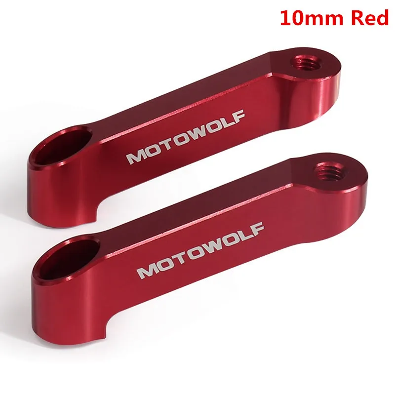 10mm Red 1 пара 8/10 мм мотоцикл Зеркало заднего вида Удлинительный кронштейн держатель Алюминий сплав зеркало расширение Riser Продлить адаптер - Цвет: 10mm Red
